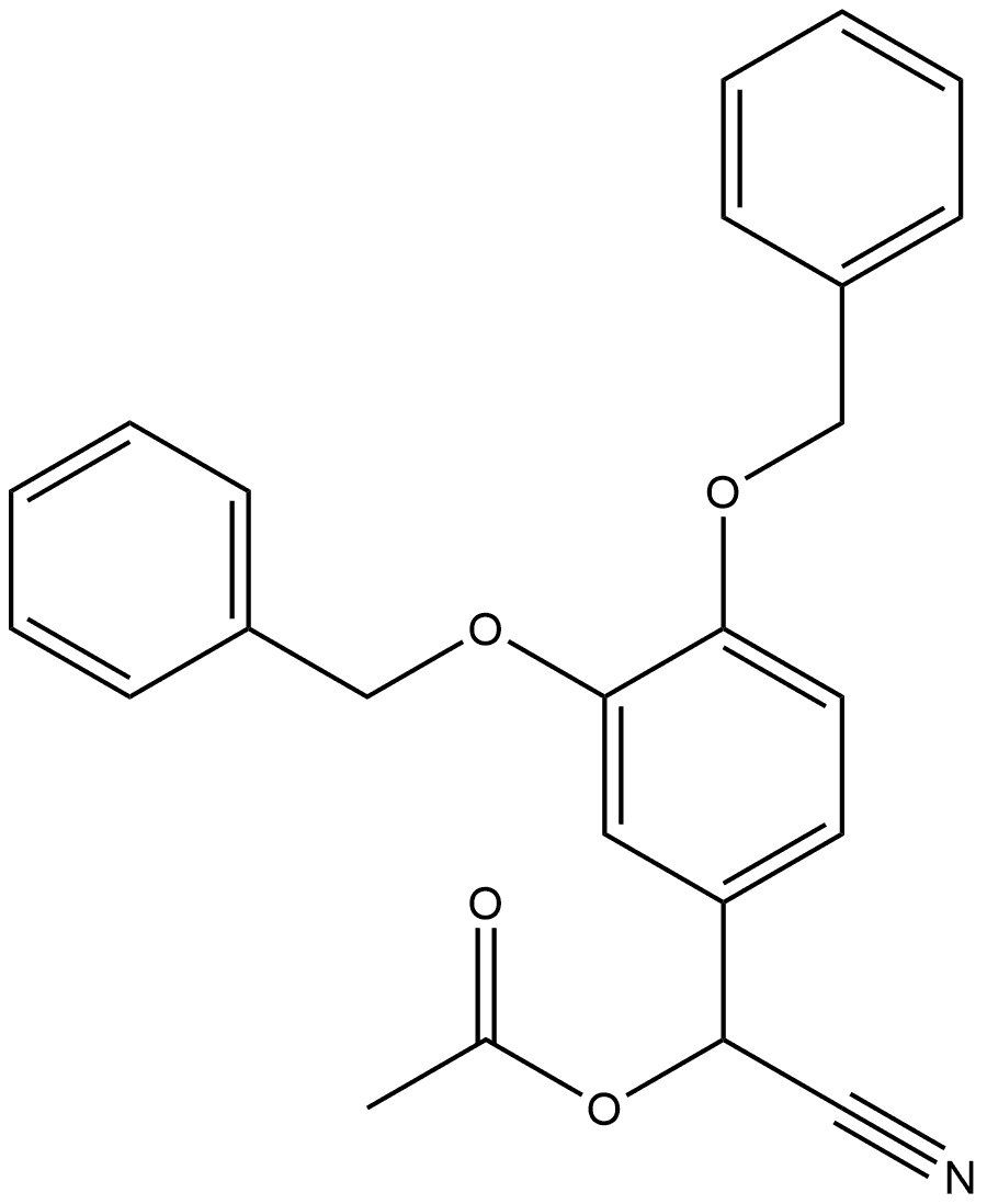 α-乙酰氧基-3,4-二(苄氧基)苯乙腈 结构式
