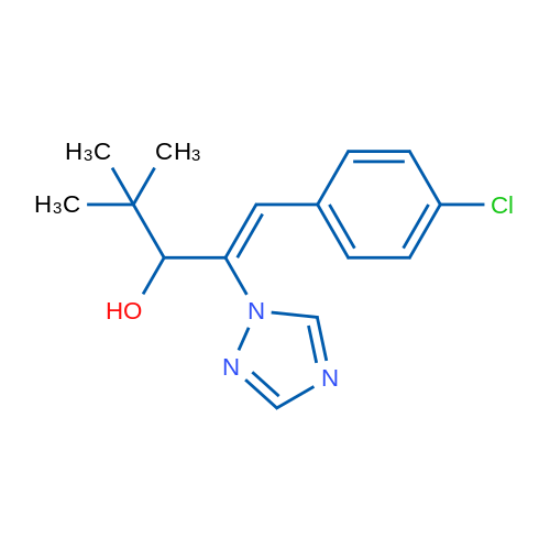 (Z)-1-对氯苯基-2-(1,2,4-三唑-1-基)-4,4-二甲基-1-戊烯-3-醇 结构式