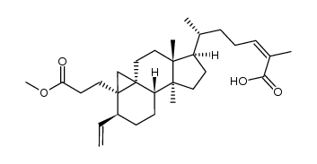 1H-Cyclopenta[a]cyclopropa[e]naphthalene-3a(4H)-propanoic acid, 7-[(1R,4Z)-5-carboxy-1-methyl-4-hexen-1-yl]-3-ethenyldecahydro-6a,9a-dimethyl-, 3a-methyl ester, (3S,3aR,4aS,6aR,7R,9aS,9bS)- 结构式