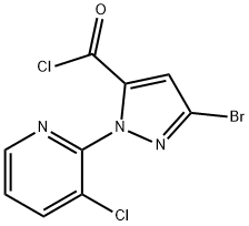 3-溴-1-(3-氯吡啶-2-基)-1H-吡唑-5-甲酰氯 结构式