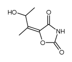 (E)-5-(2-羟基-1-甲基亚丙基)-2,4-恶唑烷二酮 结构式