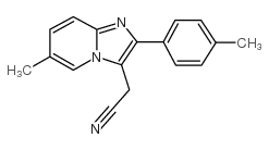 (6-METHYL-2-P-TOLYL-IMIDAZO[1,2-A]PYRIDIN-3-YL)-ACETONITRILE 结构式