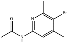 2-乙酰氨基-5-溴-4-甲基吡啶 结构式