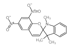 1',3'-Dihydro-1',3',3'-trimethyl-6,8-dinitrospiro[2H-1-benzopyran-2,2'-[2H]indole] 结构式