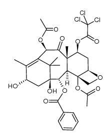 Acetic acid, 2,2,2-trichloro-, (2aR,4S,4aS,6R,9S,11S,12S,12aR,12bS)-6,12b-bis(acetyloxy)-12-(benzoyloxy)-2a,3,4,4a,5,6,9,10,11,12,12a,12b-dodecahydro-9,11-dihydroxy-4a,8,13,13-tetramethyl-5-oxo-7,11-methano-1H-cyclodeca[3,4]benz[1,2-b]oxet-4-yl ester 结构式