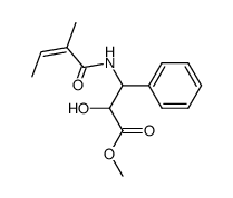 Benzenepropanoic acid, α-hydroxy-β-[(2-methyl-1-oxo-2-butenyl)amino]-, methyl ester, [R-[R*,S*-(E)]]- (9CI) 结构式