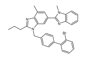 2,6'-Bi-1H-benzimidazole, 1'-[(2'-bromo[1,1'-biphenyl]-4-yl)methyl]-1,4'-dimethyl-2'-propyl- 结构式