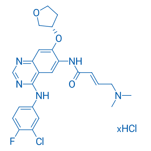 (S)-N-(4-((3-氯-4-氟苯基)氨基)-7-((四氢呋喃-3-基)氧基)喹唑啉-6-基)-4-(二甲基氨基)丁-2-烯酰胺盐酸盐 结构式