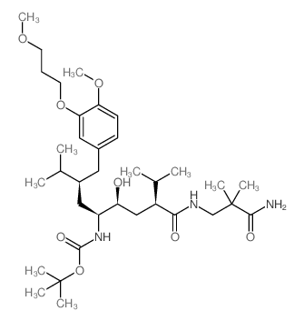 [1S-[1R*(R*),2R*,4R*]]-[4-[[(3-氨基-2,2-二甲基-3-氧代丙基)氨基]羰基]-2-羟基-1-[2-[[4-甲氧基-3-(3-甲氧基丙氧基)苯基]甲基]-3-甲基丁基]-5-甲基己基]-氨基甲酸叔丁酯 结构式