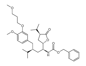 Carbamic acid, N-[(1S,3S)-3-[[4-methoxy-3-(3-methoxypropoxy)phenyl]methyl]-4-methyl-1-[(2S,4S)-tetrahydro-4-(1-methylethyl)-5-oxo-2-furanyl]pentyl]-, phenylmethyl ester 结构式