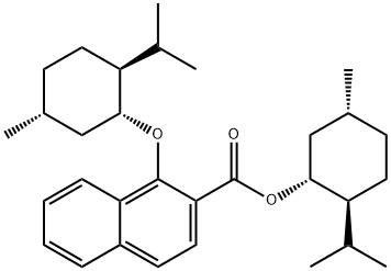 2-Naphthalenecarboxylic acid, 1-[[(1R,2S,5R)-5-methyl-2-(1-methylethyl)cyclohexyl]oxy]-, (1R,2S,5R)-5-methyl-2-(1-methylethyl)cyclohexyl ester 结构式