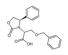 3-Oxazolidineacetic acid, 2-oxo-4-phenyl-α-[(phenylmethoxy)methyl]-, (αR,4R)- 结构式