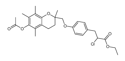 Benzenepropanoic acid, 4-[[6-(acetyloxy)-3,4-dihydro-2,5,7,8-tetramethyl-2H-1-benzopyran-2-yl]methoxy]-α-chloro-, ethyl ester 结构式