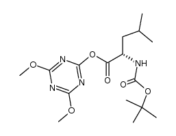 N-叔丁氧羰基-L-亮氨酸-4,6-二甲氧基-1,3,5-三嗪-2-基酯 结构式
