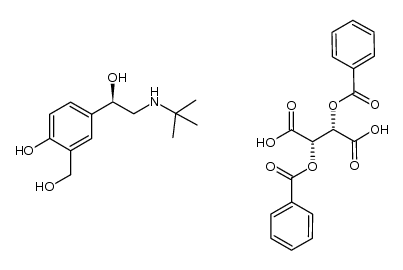 Butanedioic acid, 2,3-bis(benzoyloxy)-, (2S,3S)-, compd. with (α1R)-α1-[[(1,1-dimethylethyl)amino]methyl]-4-hydroxy-1,3-benzenedimethanol (1:1) (9CI) 结构式