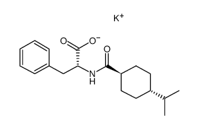 N-[[反-4-(1-甲基乙基)环己基]羰基]-D-苯基丙氨酸单钾盐 结构式