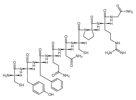 Glycinamide, L-cysteinyl-L-tyrosyl-L-phenylalanyl-L-glutaminyl-L-asparaginyl-L-cysteinyl-L-prolyl-L-arginyl- 结构式