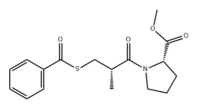 L-Proline, 1-[3-(benzoylthio)-2-methyl-1-oxopropyl]-, methyl ester, (S)- (9CI) 结构式