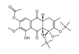 9,10-Anthracenedione, 6-(acetyloxy)-1,4,4a,9a-tetrahydro-8-hydroxy-1,7-dimethoxy-3-methyl-1,2-bis[(trimethylsilyl)oxy]-, (1α,4aα,9aα)- 结构式