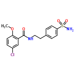 4-[2-(5-氯-2-甲氧基苯甲酰氨基)乙基]苯磺酰胺 结构式