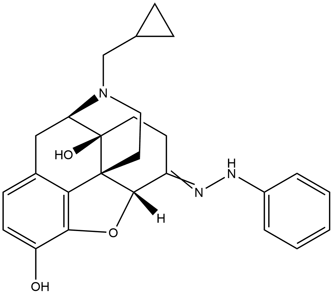 Morphinan-6-one, 17-(cyclopropylmethyl)-4,5-epoxy-3,14-dihydroxy-, phenylhydrazone, (5α)- (9CI) 结构式
