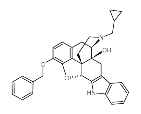17-(CYCLOPROPYLMETHYL)-6,7-DEHYDRO-4,5-EPOXY-3-BENZYLOXY-14-HYDROXY-6,7,2',3'-INDOLOMORPHINAN 结构式