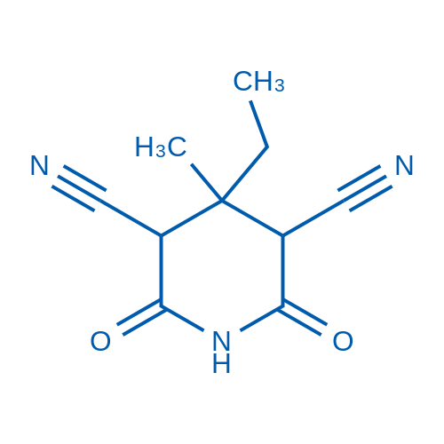 2,4-二氰基-3-乙基-3-甲基戊二酰亚胺 结构式