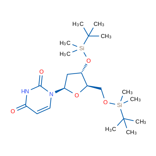 3',5'-双-O-(叔丁基二甲基硅基)-2'-脱氧尿苷 结构式