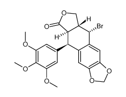 Furo[3',4':6,7]naphtho[2,3-d]-1,3-dioxol-6(5aH)-one, 9-bromo-5,8,8a,9-tetrahydro-5-(3,4,5-trimethoxyphenyl)-, (5R,5aR,8aR,9R)- 结构式