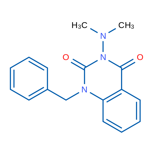 1-苄基-3-二甲氨基喹唑啉-2,4-二酮 结构式