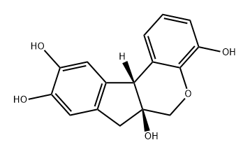 Benz[b]indeno[1,2-d]pyran-4,6a,9,10(6H)-tetrol, 7,11b-dihydro-, (6aS,11bR)- 结构式