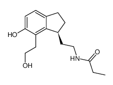 (S)-N-[2-[2-[2,3-二氢-6-羟基-7-(2-羟乙基)-1H-茚满-1-基]乙基]丙酰胺 结构式