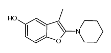 3-甲基-2-(1-哌啶基)苯并呋喃-5-醇 结构式
