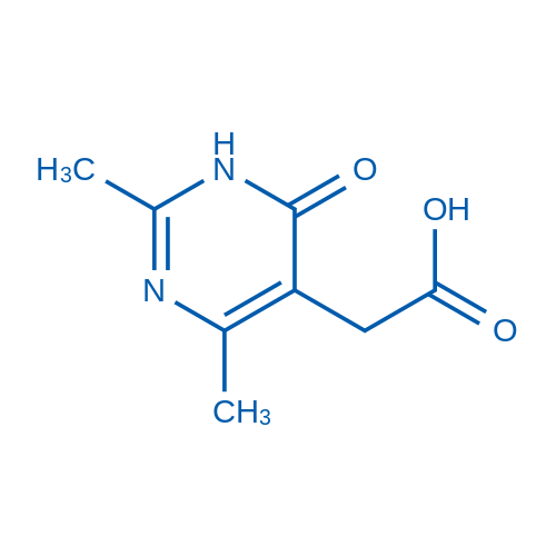 4-羟基-2,6-二甲基-5-嘧啶乙酸 结构式