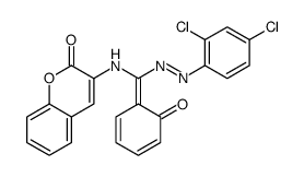 2H-1-Benzopyran-2-one, 3-[[[2-(2,4-dichlorophenyl)diazenyl](2-hydroxyphenyl)methylene]amino]- 结构式