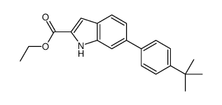1H-Indole-2-carboxylic acid, 6-[4-(1,1-dimethylethyl)phenyl]-, ethyl ester 结构式