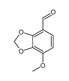 7-甲氧基-1,3-苯并二氧杂环戊烯-4-甲醛 结构式
