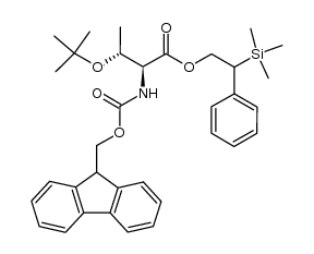 L-Threonine, O-(1,1-dimethylethyl)-N-[(9H-fluoren-9-ylmethoxy)carbonyl]-, 2-phenyl-2-(trimethylsilyl)ethyl ester 结构式