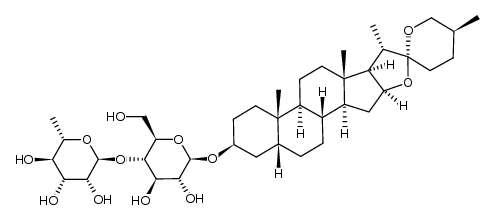 β-D-Glucopyranoside, (3β,5β,25S)-spirostan-3-yl 4-O-(6-deoxy-α-L-mannopyranosyl)- 结构式