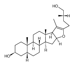 (25S)-5β-呋喃甾-20(22)-烯-3β,26-二醇 结构式