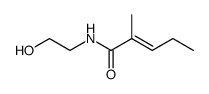 (2E)-N-(2-羟乙基)-2-甲基-2-戊烯酰胺 结构式