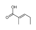 (Z)-2-甲基戊-2-烯酸 结构式