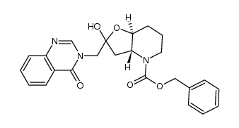 Furo[3,2-b]pyridine-4(2H)-carboxylic acid, hexahydro-2-hydroxy-2-[(4-oxo-3(4H)-quinazolinyl)methyl]-, phenylmethyl ester, (3aR,7aS)- 结构式