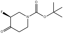 (3S)-3-氟-4-氧代哌啶-1-羧酸叔丁酯 结构式
