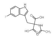 2-乙酰氨基-2-[(5-氟-1H-吲哚-3-基)甲基]丙二酸 结构式