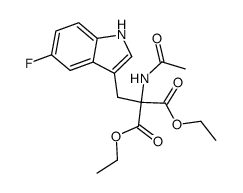 2-乙酰氨基-2-[(5-氟-1H-吲哚-3-基)甲基]丙二酸二乙酯 结构式