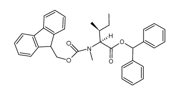 L-Isoleucine, N-[(9H-fluoren-9-ylmethoxy)carbonyl]-N-methyl-, diphenylmethyl ester 结构式