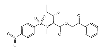 L-Isoleucine, N-methyl-N-[(4-nitrophenyl)sulfonyl]-, 2-oxo-2-phenylethyl ester 结构式