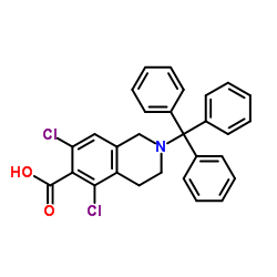 5,7-二氯-2-三苯甲基-1,2,3,4-四氢异喹啉-6-羧酸 结构式