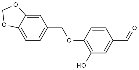 4-(1,3-苯并二氧杂环戊烯-5-基甲氧基)-3-羟基苯甲醛 结构式